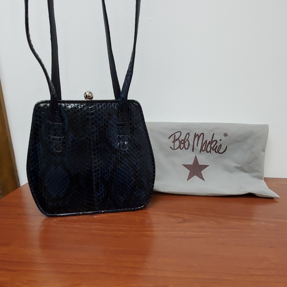 Last Call-Bob Mackie Blue/Black Small Shoulder Bag